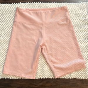 Baby Pink Ribbed Bike Short
